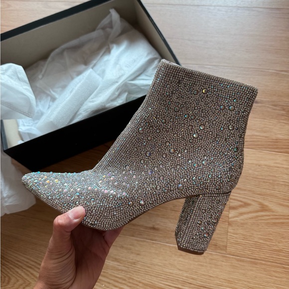 Betsey Johnson Silver Glitter Ankle Booties - Picture 3 of 5